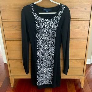NWT French Connection Black Long Sleeve Sweater Dress